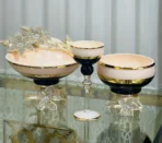 Moda Siyah Krem Altın 12 Parça Set