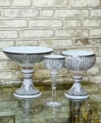 Çizgi Beyaz Gümüş Full Set