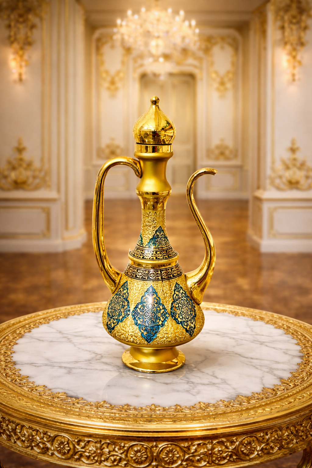 068C5428-7D2D-46C5-90E4-ECE4FD265422 HAZAN YEŞİL ALTIN İBRİK - Görsel 1