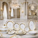 ROYAL CHARM GÜLLÜ AVANGART YEMEK TAKIMI