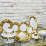 ROYAL CHARM SİYAH ALTIN AVANGART YEMEK TAKIMI - Görsel 2